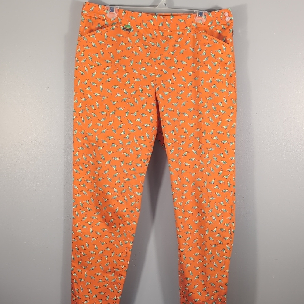 Ralph Lauren Polo Golf Bright Orange Toucan Bird Pants, Sz. 12.